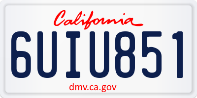 CA license plate 6UIU851