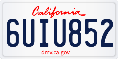 CA license plate 6UIU852