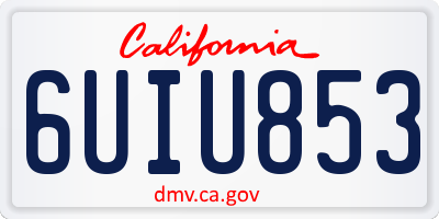 CA license plate 6UIU853