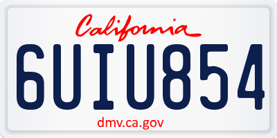 CA license plate 6UIU854