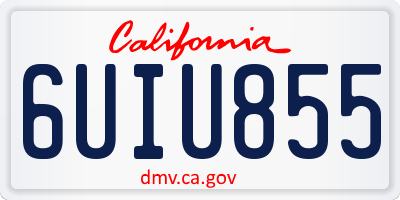 CA license plate 6UIU855