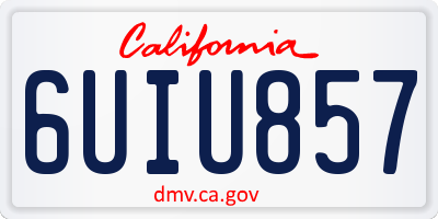 CA license plate 6UIU857