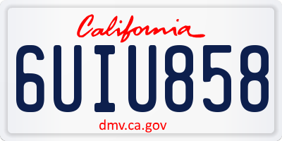 CA license plate 6UIU858