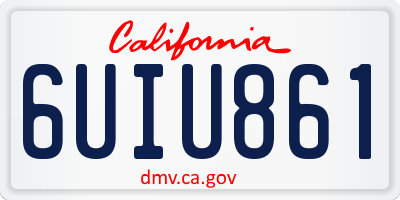 CA license plate 6UIU861