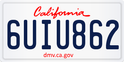CA license plate 6UIU862
