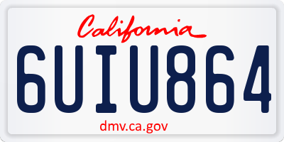 CA license plate 6UIU864