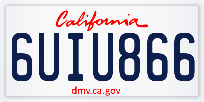 CA license plate 6UIU866