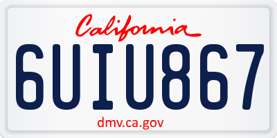 CA license plate 6UIU867