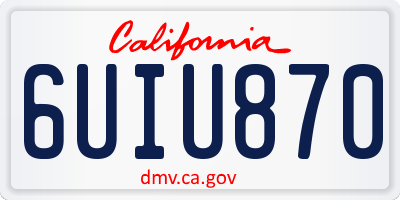 CA license plate 6UIU870