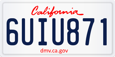 CA license plate 6UIU871