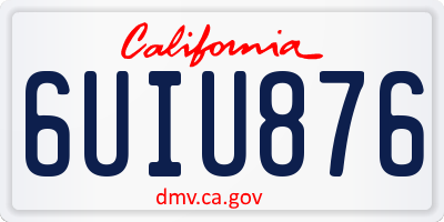 CA license plate 6UIU876