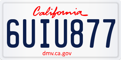 CA license plate 6UIU877