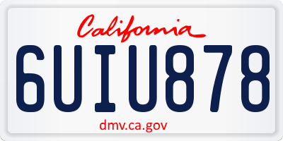 CA license plate 6UIU878