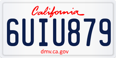CA license plate 6UIU879
