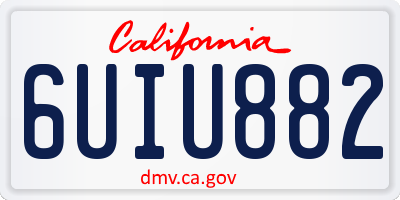 CA license plate 6UIU882