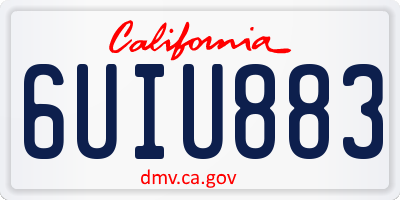 CA license plate 6UIU883