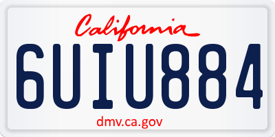 CA license plate 6UIU884