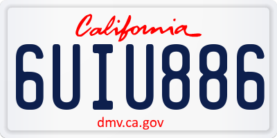 CA license plate 6UIU886