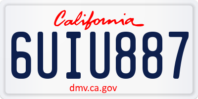CA license plate 6UIU887