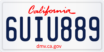 CA license plate 6UIU889