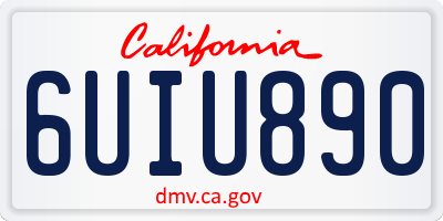 CA license plate 6UIU890