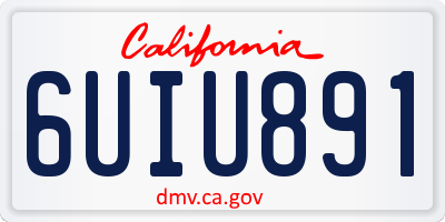 CA license plate 6UIU891