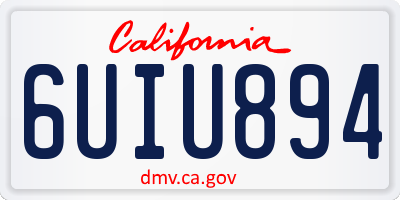 CA license plate 6UIU894