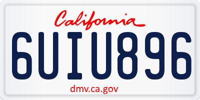 CA license plate 6UIU896