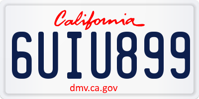 CA license plate 6UIU899