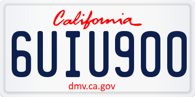 CA license plate 6UIU900