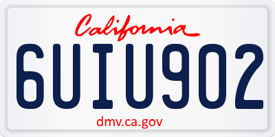 CA license plate 6UIU902