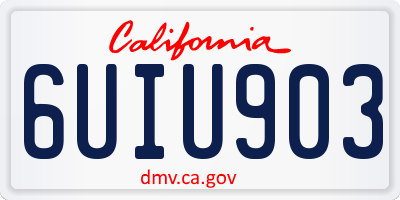 CA license plate 6UIU903