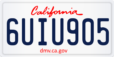 CA license plate 6UIU905