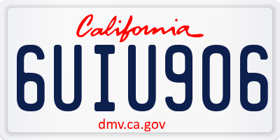 CA license plate 6UIU906