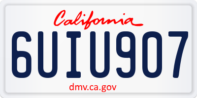 CA license plate 6UIU907