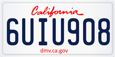 CA license plate 6UIU908