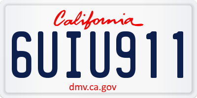 CA license plate 6UIU911