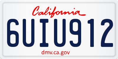 CA license plate 6UIU912