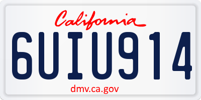 CA license plate 6UIU914