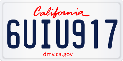 CA license plate 6UIU917