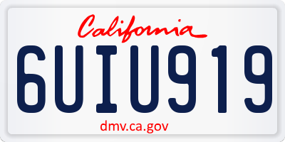 CA license plate 6UIU919