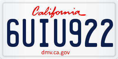 CA license plate 6UIU922