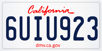 CA license plate 6UIU923