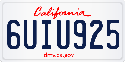 CA license plate 6UIU925