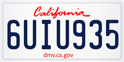 CA license plate 6UIU935