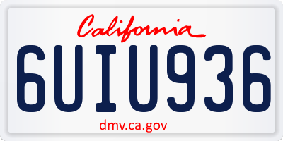 CA license plate 6UIU936