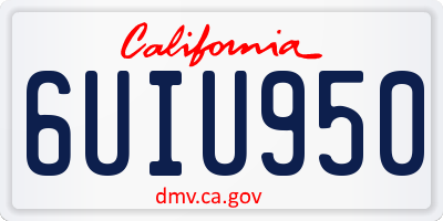 CA license plate 6UIU950