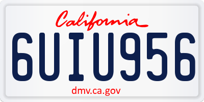 CA license plate 6UIU956