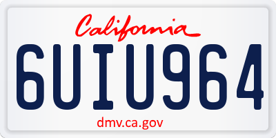 CA license plate 6UIU964