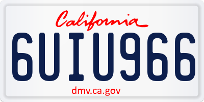 CA license plate 6UIU966